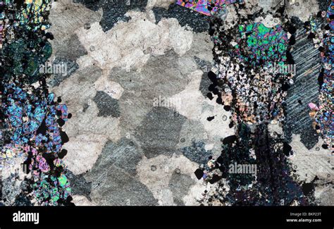 Minerali birifrangenti sotto luce polarizzata