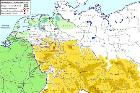 Mappa delle campagne romane in Germania
