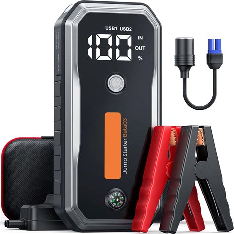 Batteria auto con cavi e booster