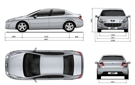 Dimensioni Peugeot 407 Coupé