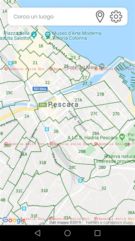 Mappa GPS con strade aggiornate