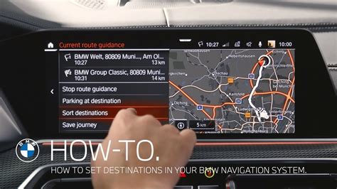 BMW Navigation map screen showing European route
