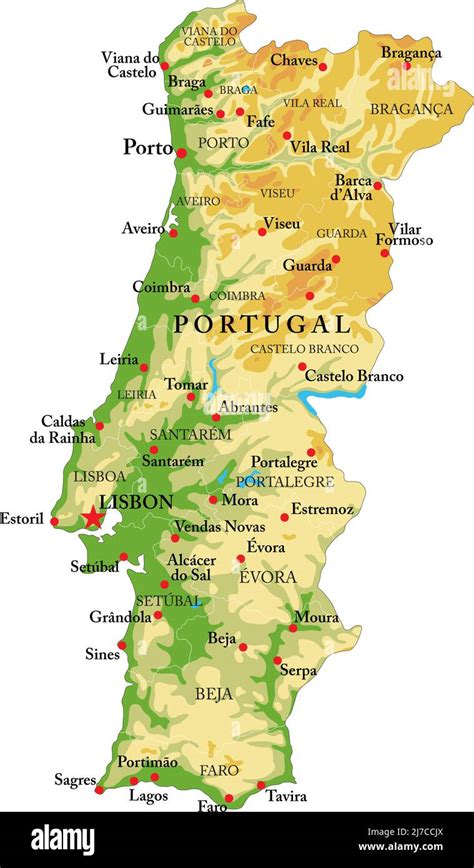 Mappa del Portogallo e delle sue regioni autonome