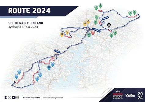 Mappa che indica la regione di Jyväskylä, sede del Rally di Finlandia