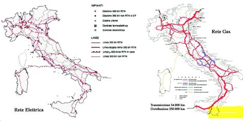 Mappa schematica della rete di distribuzione automobilistica nel Nord Italia