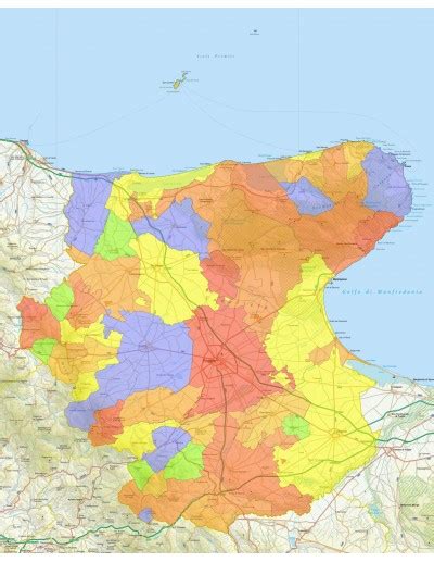 mappa stradale della provincia di Foggia con evidenza delle arterie principali