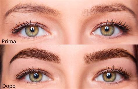 Sopracciglia effetto combo brows prima e dopo