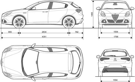 Schema dimensioni interne Alfa Romeo Giulietta