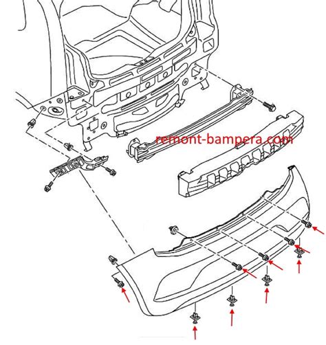 Schema di montaggio diffusore posteriore Volvo V40
