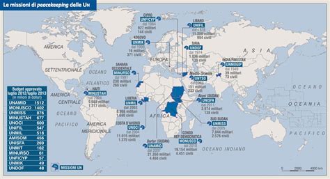 Mappa delle missioni di peacekeeping ONU