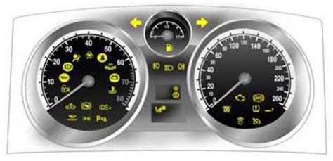 Opel Zafira B dashboard with warning lights