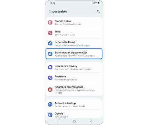 Schermata impostazioni audio smartphone