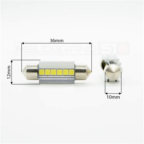 Schema tecnico di una lampadina siluro C5W da 41mm con dissipatore di calore integrato