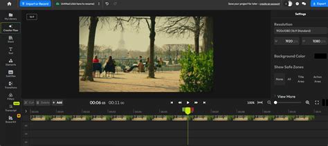 interfaccia di Flixier con la timeline e i controlli di taglio