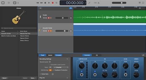 interfaccia di GarageBand su iPad con tracce audio