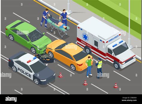 Scena dell'incidente con veicoli danneggiati