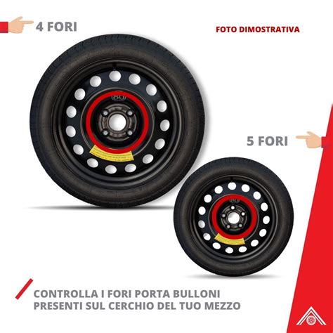 Diagramma comparativo ruota di scorta e ruotino