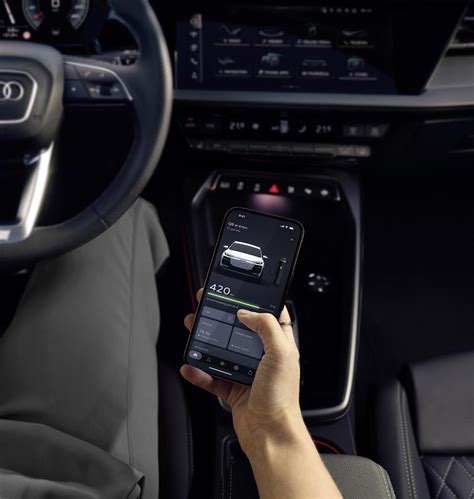 Interfaccia dell'app myAudi per la gestione della ricarica