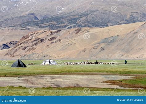 Accampamento nomade Qashqai con tende di lana di capra