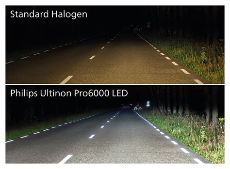 Confronto illuminazione alogena vs LED Philips Ultinon Pro6000