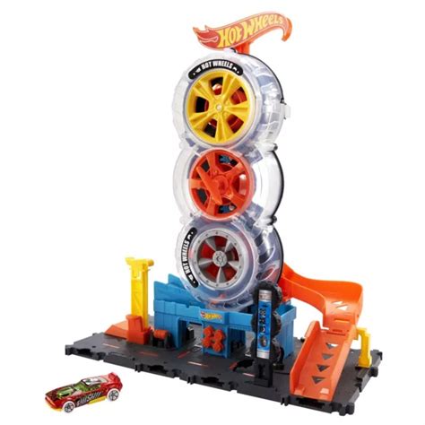 Meccanismo a chiave del playset Hot Wheels City Pneumatici Super Velocità