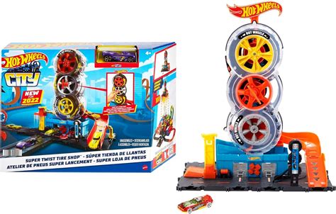 Playset Hot Wheels City Pneumatici Super Velocità con più macchinine