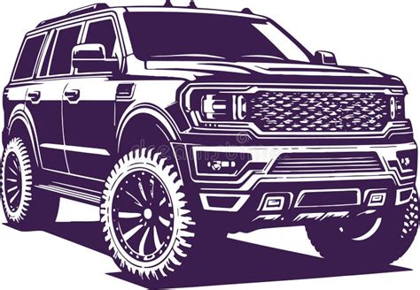 Illustrazione di un SUV con linea del tetto rialzata e pneumatici robusti