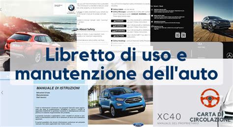 Libretto di uso e manutenzione dell'auto