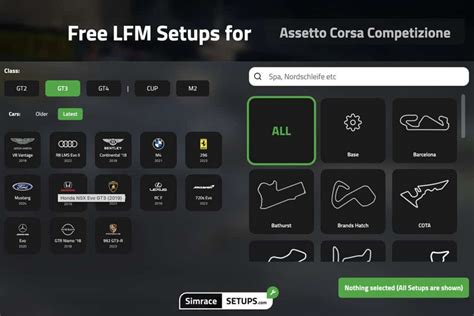Infografica setup auto da corsa Assetto Corsa