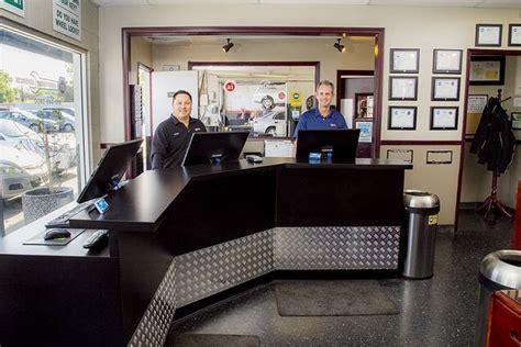 Customer service desk in an auto repair shop