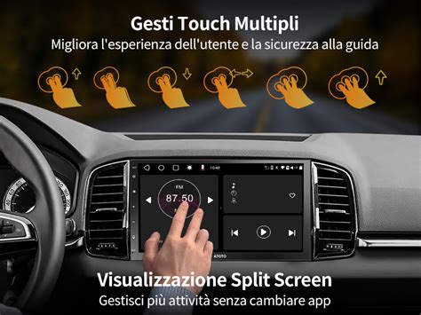 Autoradio Android completamente installata nel cruscotto con mascherina