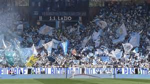 Campo di calcio con tifosi che esultano