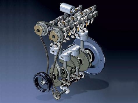 Schema del sistema di distribuzione del motore con catena