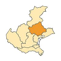 Mappa della provincia di Treviso con evidenziata Vittorio Veneto