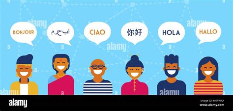 Illustrazione che rappresenta diverse lingue e simboli di traduzione