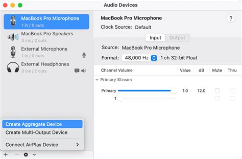 Interfaccia di Configurazione MIDI Audio su macOS con dispositivo combinato