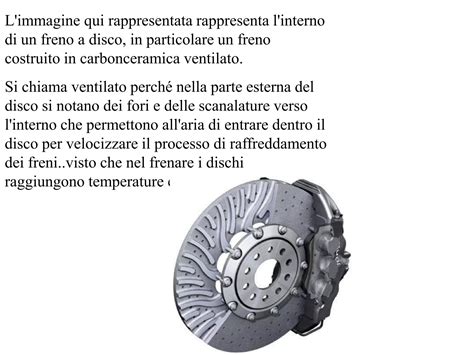Diagramma di un disco freno ventilato