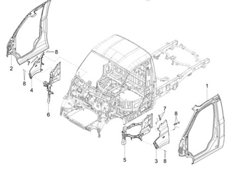 Schema esploso portiera Volkswagen Passat
