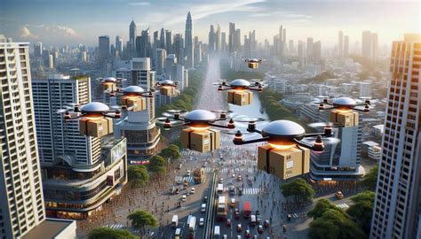 Immagine che rappresenta il futuro della logistica con droni e veicoli autonomi