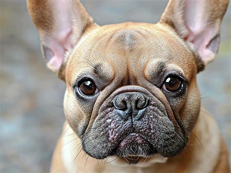 Un primo piano del muso di un Bulldog Francese che evidenzia le rughe e le orecchie a pipistrello