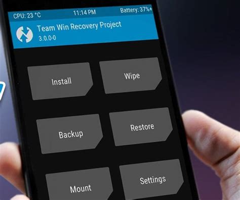 Interfaccia grafica della TWRP recovery