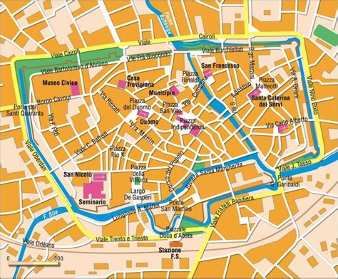 Mappa della zona Fiera a Treviso con evidenziati i punti di interesse