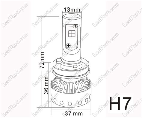 Schema di una lampadina LED H7 ventilata