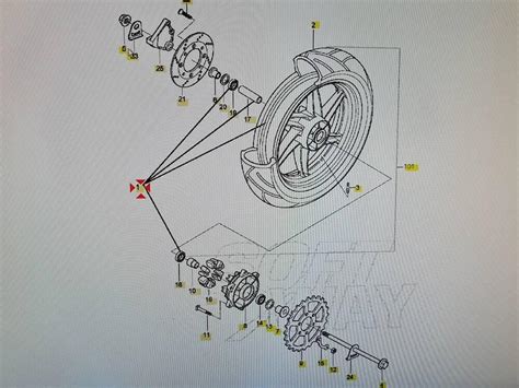 Dettaglio componenti ruota moto