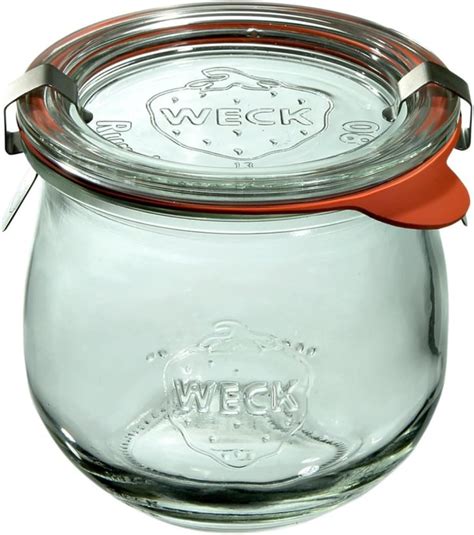 Componenti barattolo Weck: vetro, guarnizione, coperchio, clip