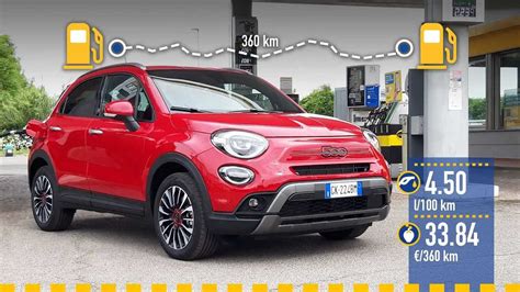 Grafico comparativo dei consumi della Fiat 500X in diverse condizioni di guida