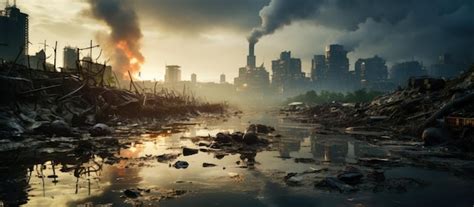 Immagine di città sovraffollata e inquinata