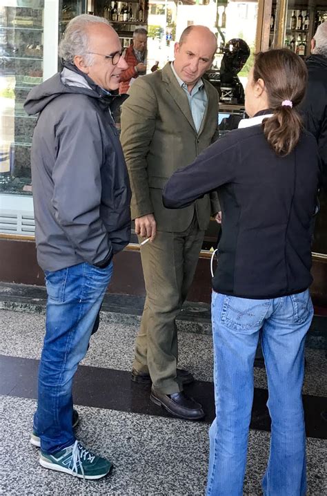 Aude Legastelois e Antonio Albanese sul set di Contromano
