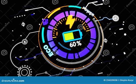 Display di un'auto ibrida che mostra i flussi di energia