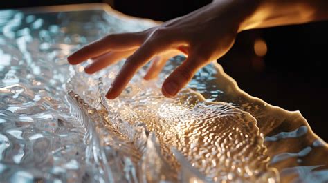 Close-up of a woman's hand gently touching her breast, focusing on skin surface texture.
